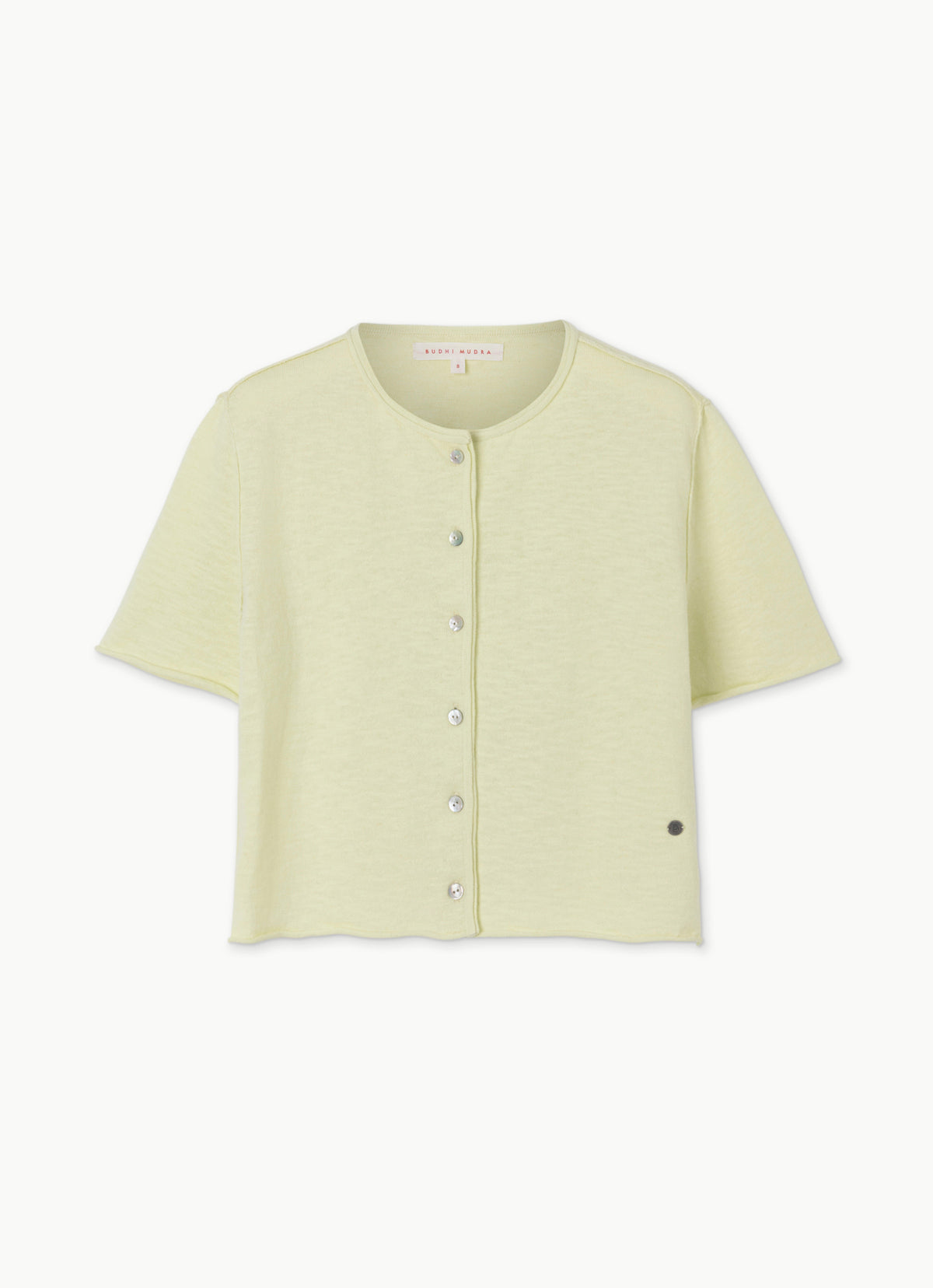 Linen half cardigan_Seafoam Green
