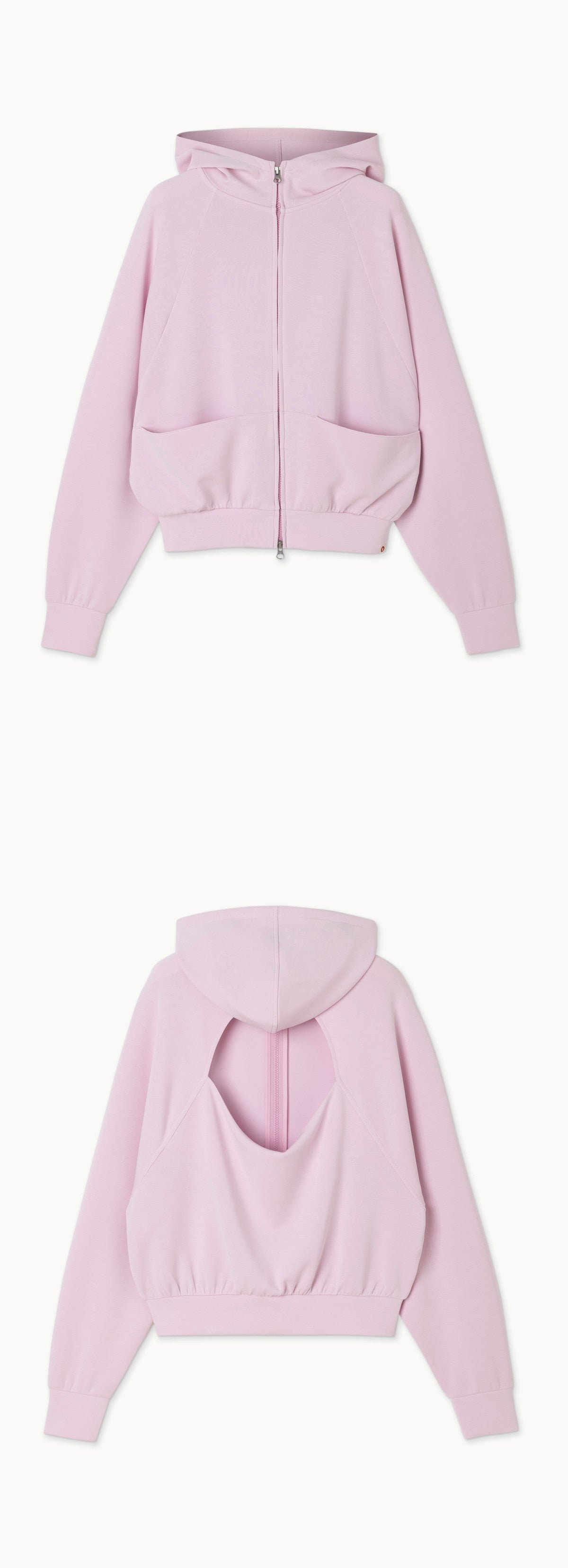 Cut-out volume hoodie_Pink Tulle