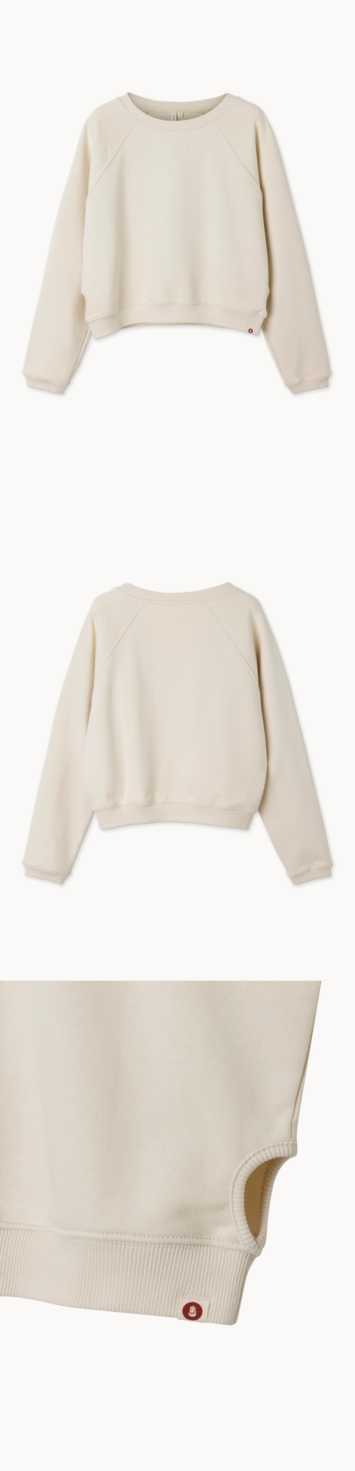 Crop sweat top_Bone White