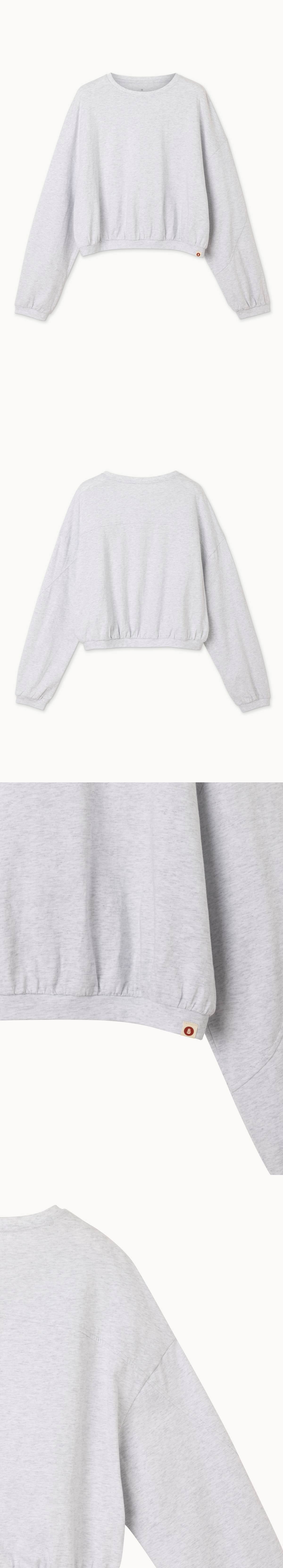 Diagonal long sleeve_Melange Grey