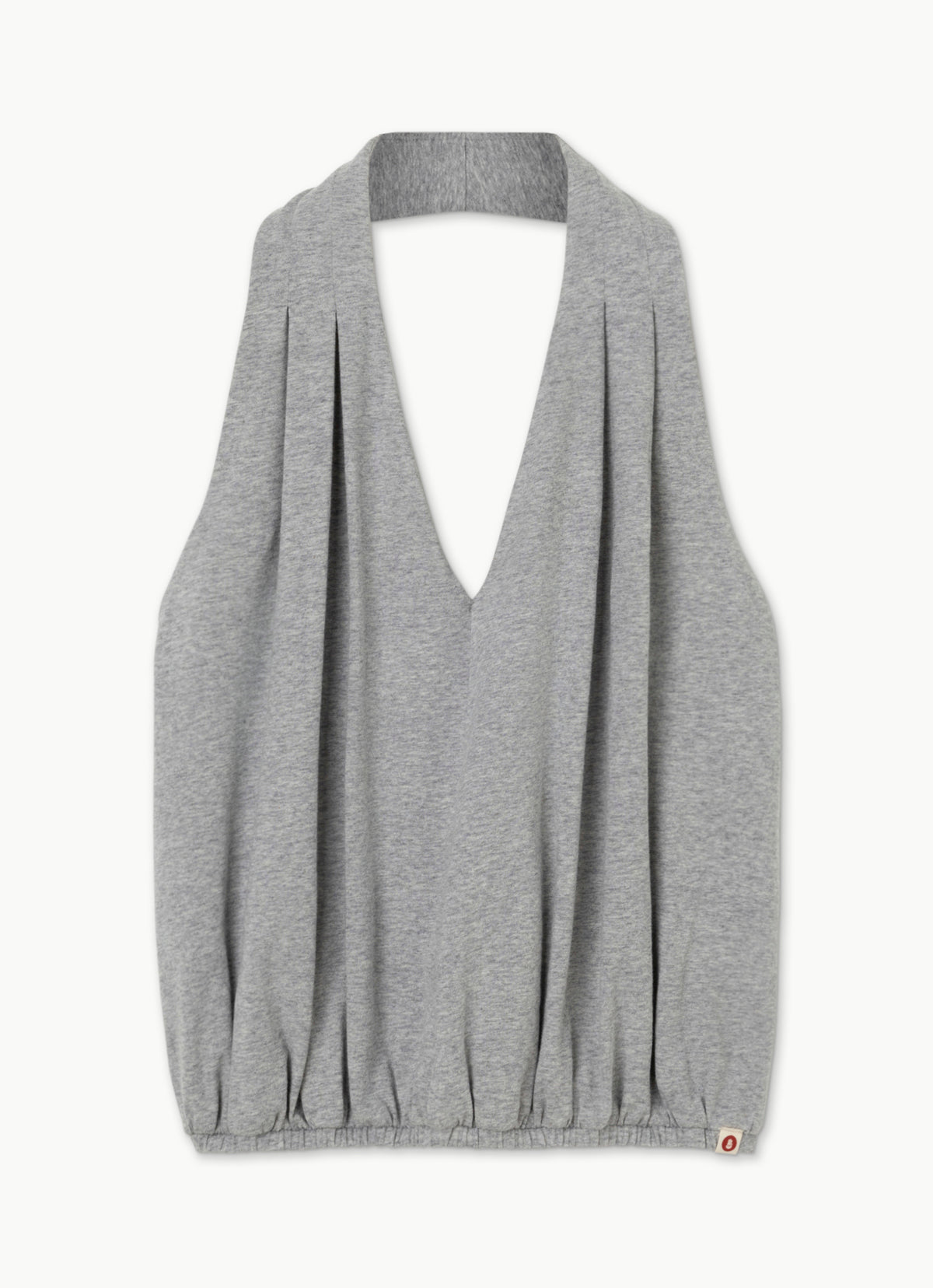 Petal halter top_Dark Melange Grey