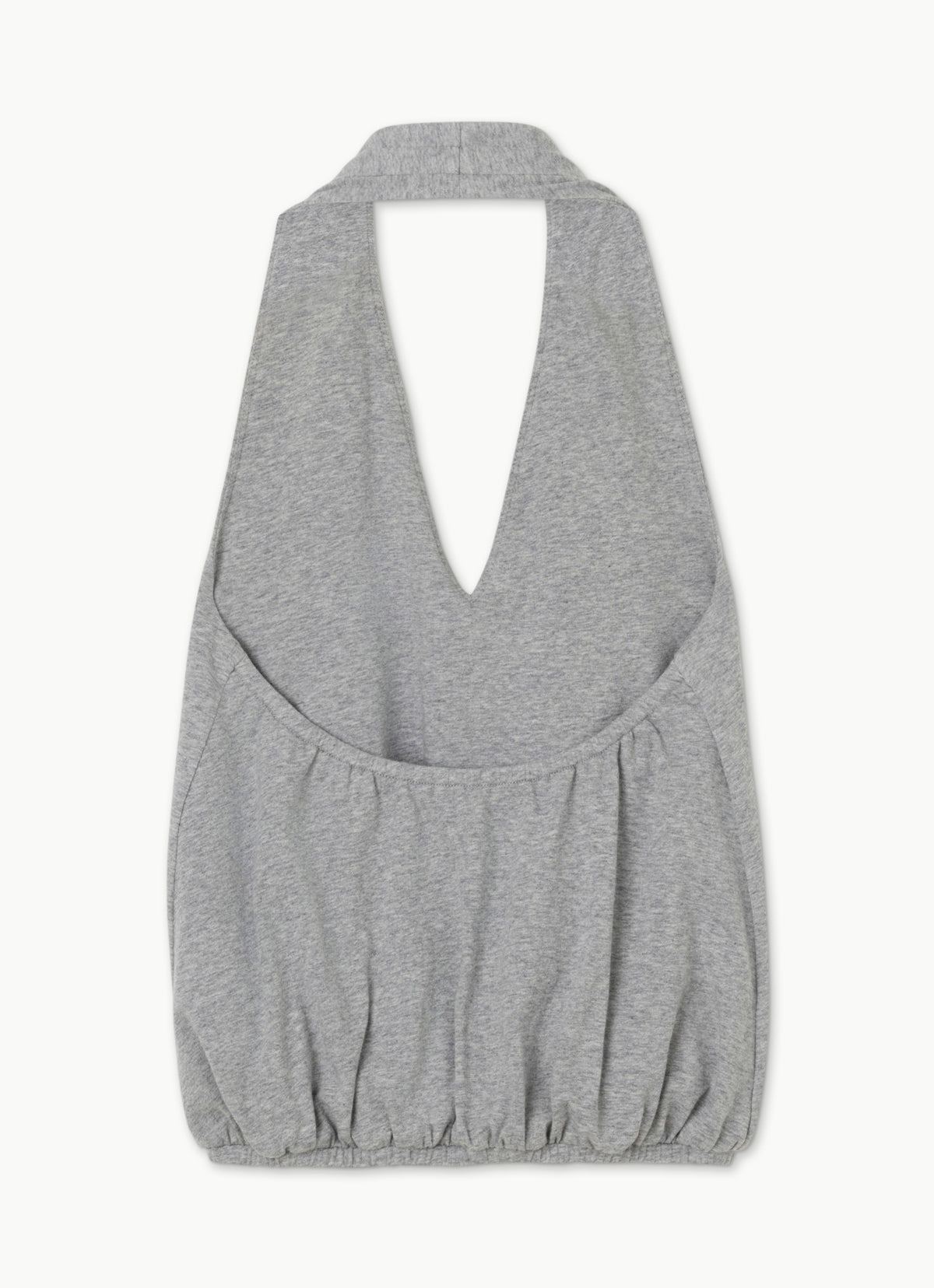 Petal halter top_Dark Melange Grey