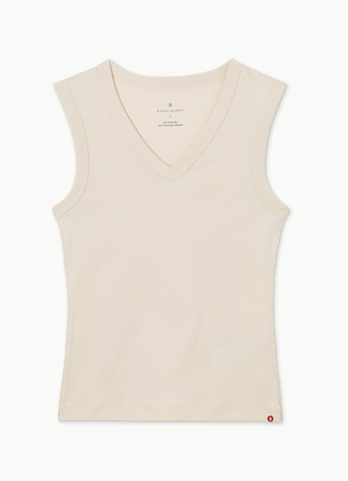 Essential V sleeveless_Bone White