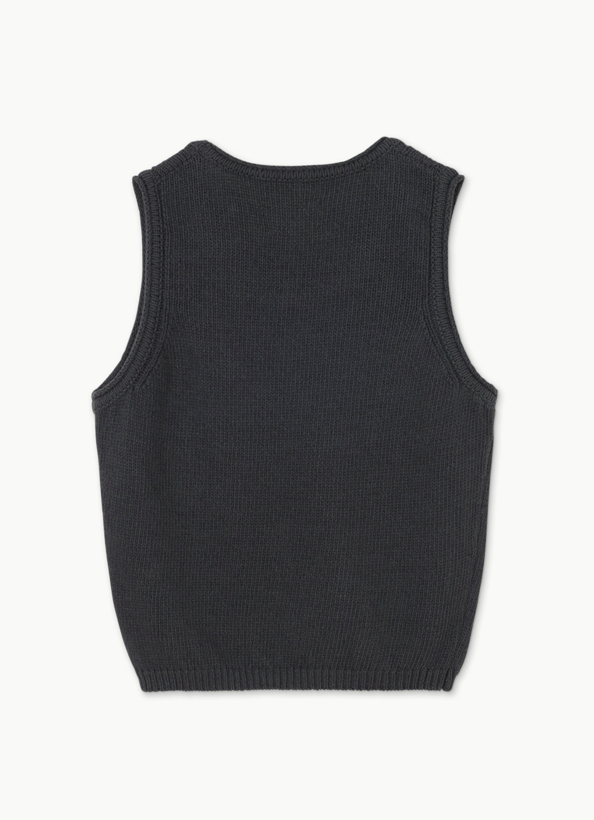 Linen rolled knit top_Navy
