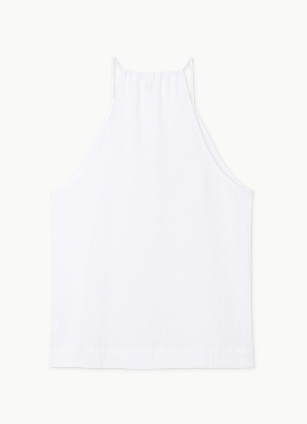 Linen shirring sleeveless_White