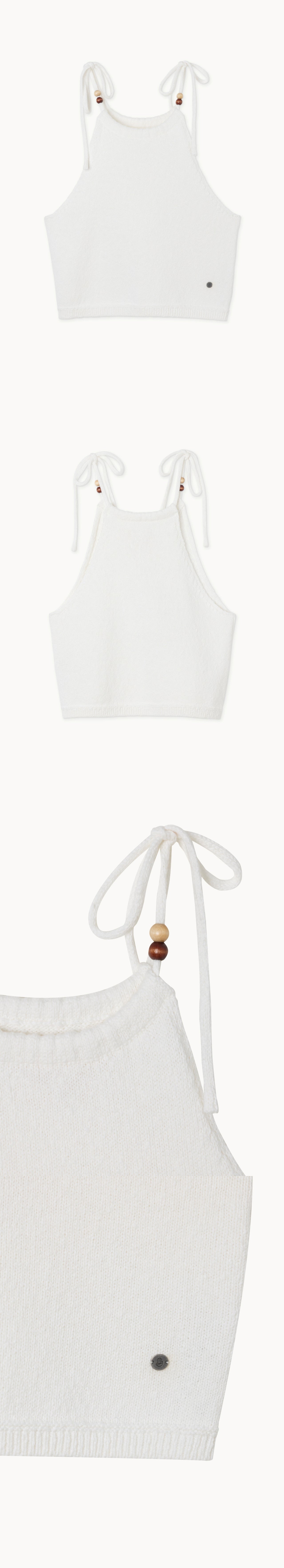 Tied knit top_Ivory