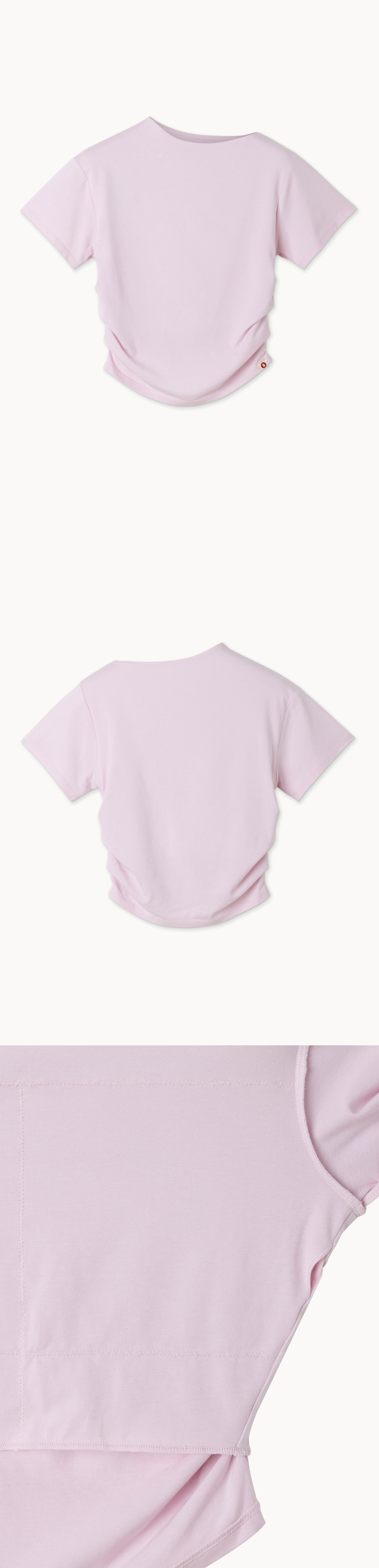 High neck shirring short sleeve_Pale Lilac