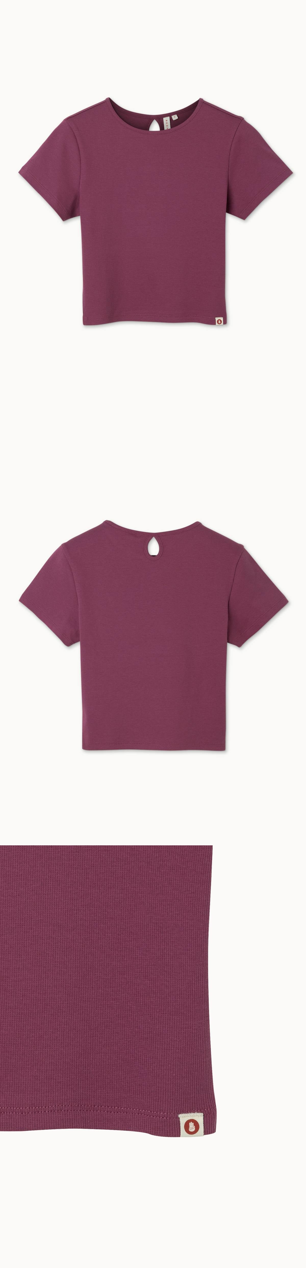 Keyhole rib short sleeve_Violet Quartz