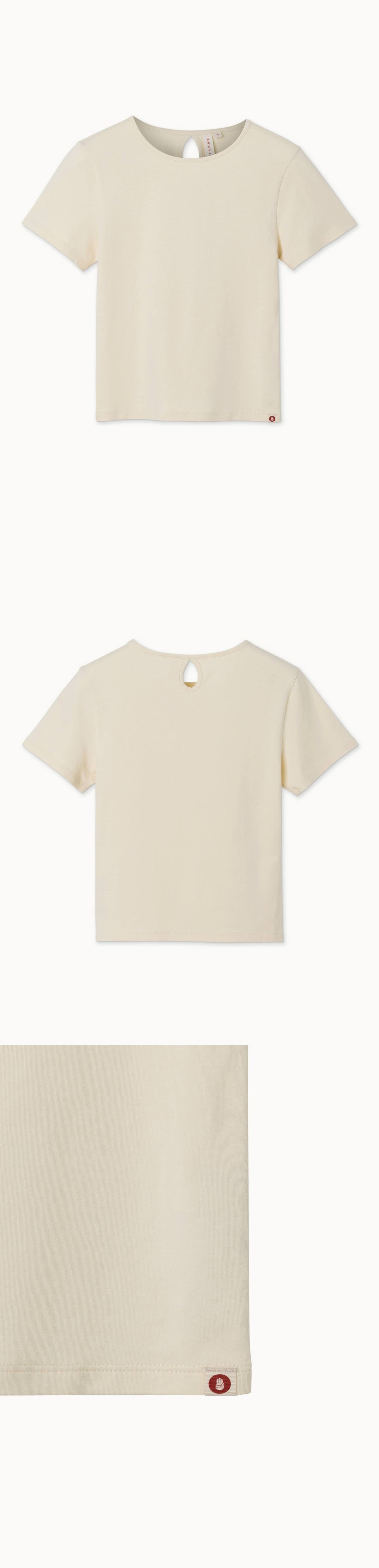 Keyhole short sleeve (Single ver.)_Almond Oil