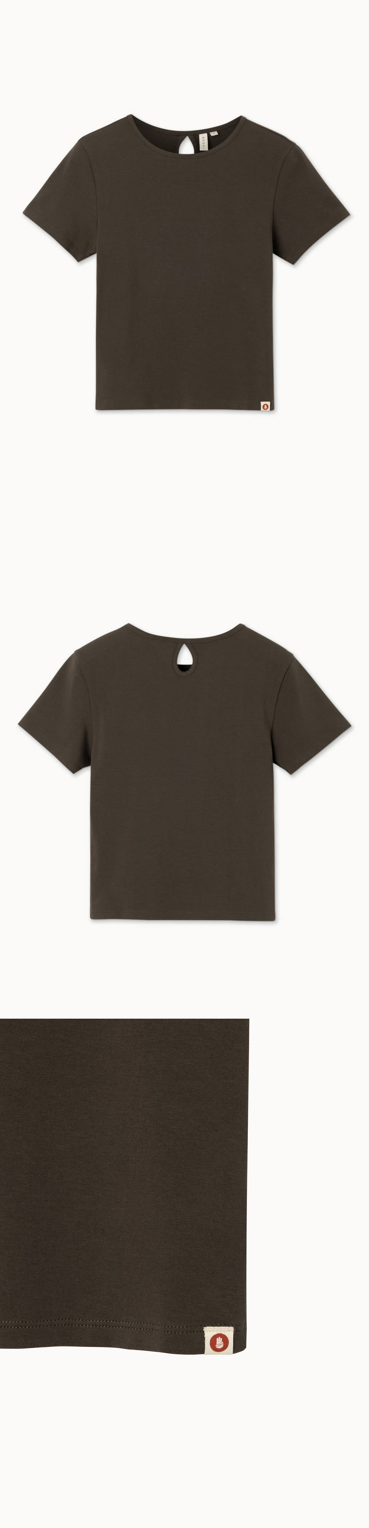 Keyhole short sleeve (Single ver.)_Chocolate Brown