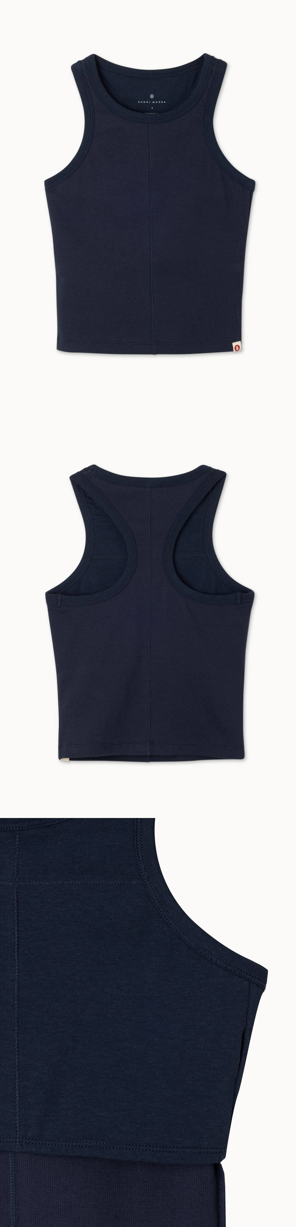 Racer rib tank top_Navy Blazer