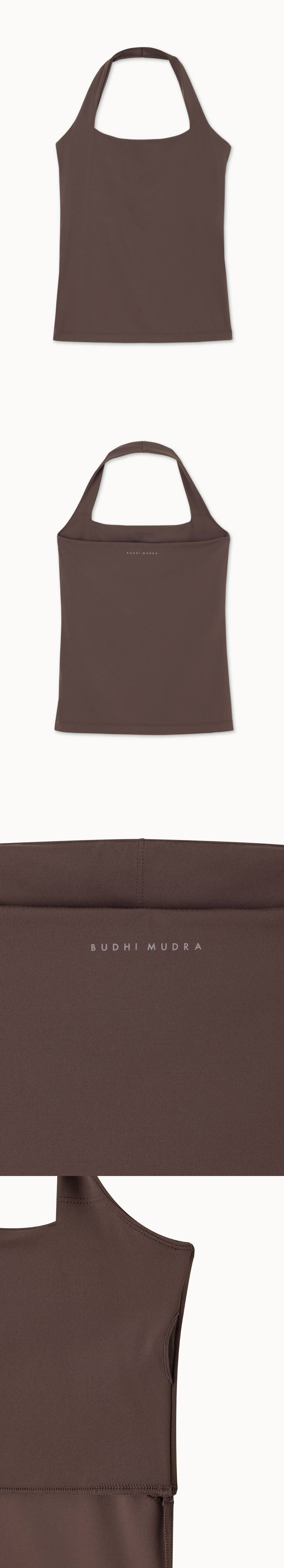 [Movement Line] Square halter tank top_Peppercorn