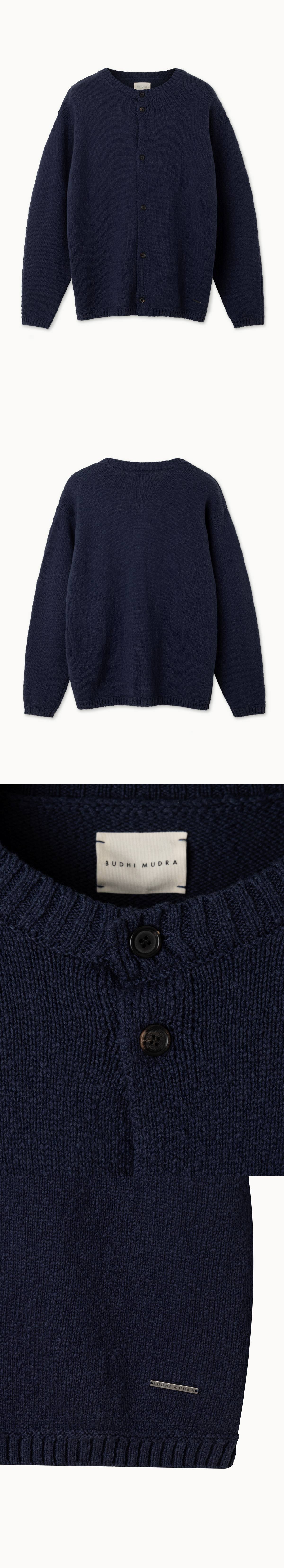 Round cardigan (Unisex)_Sea Storm