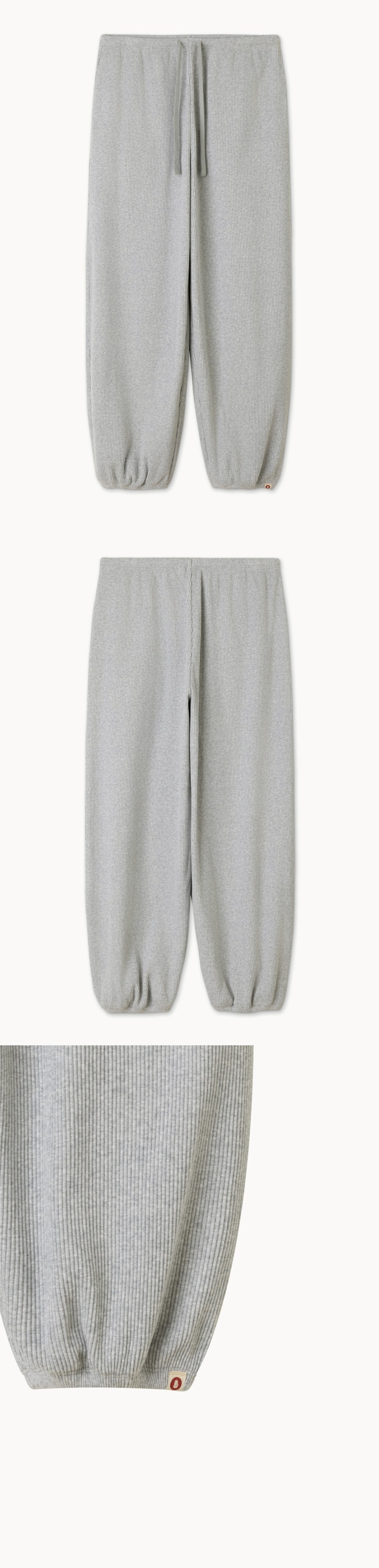 Rib jogger pants #3_Melange Grey