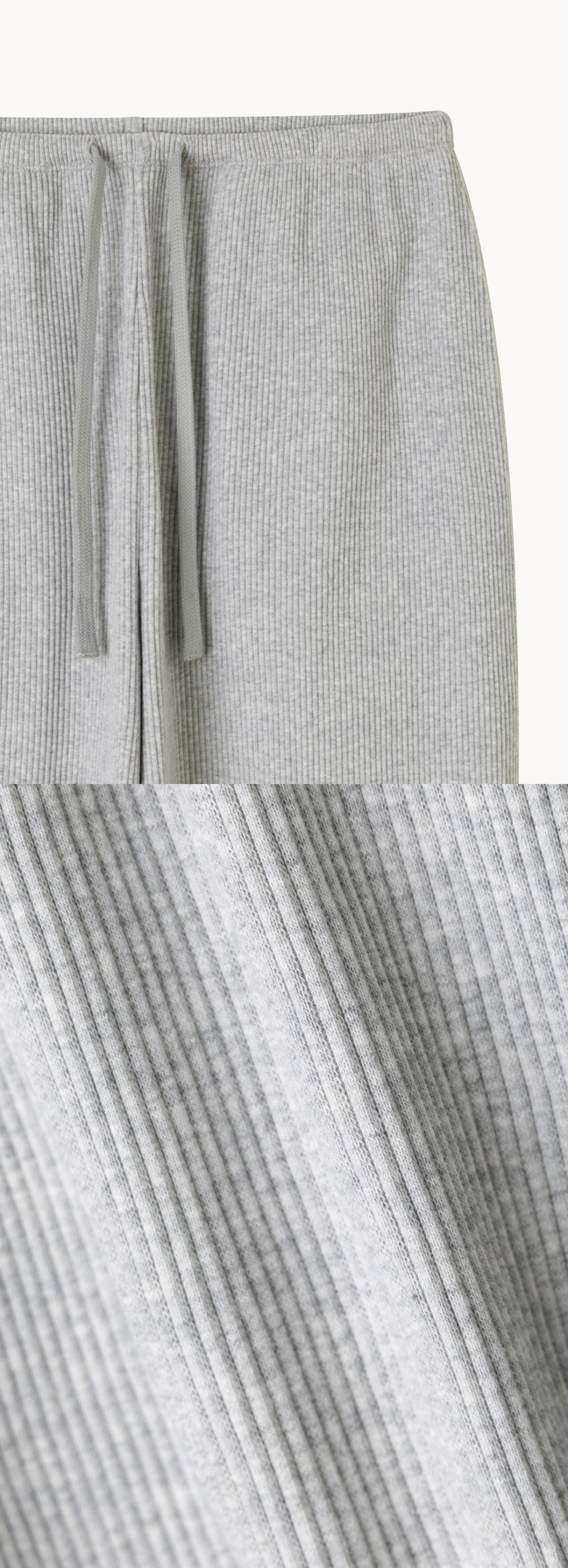Rib jogger pants #3_Melange Grey