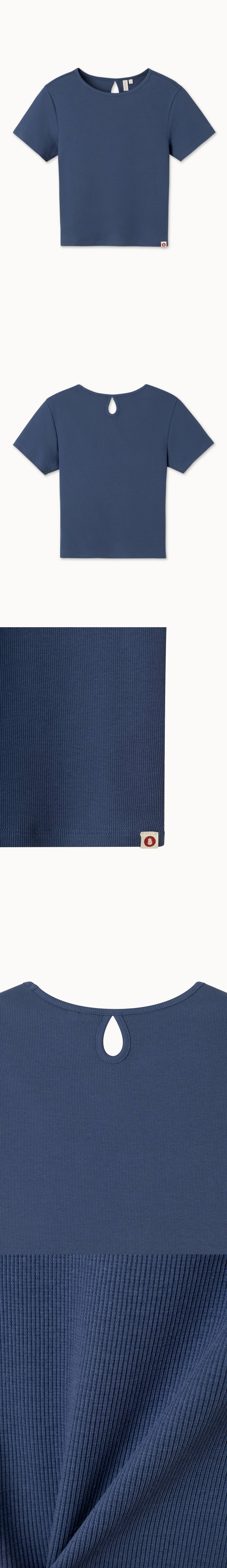 Keyhole rib short sleeve_Oceana