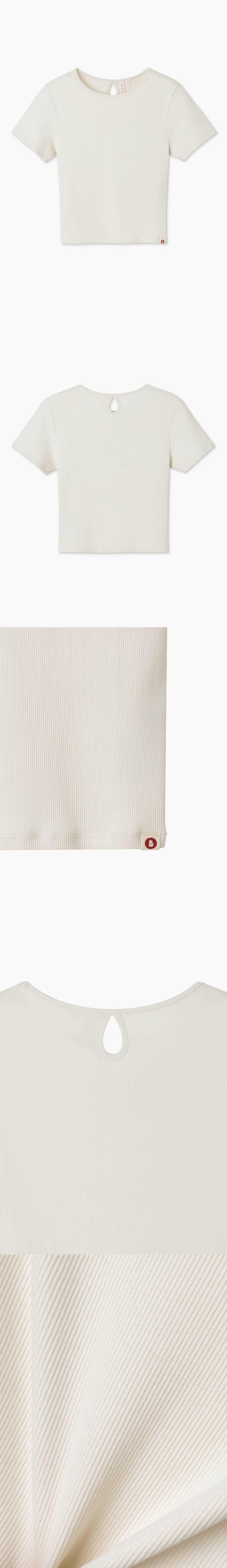 Keyhole rib short sleeve_Birch