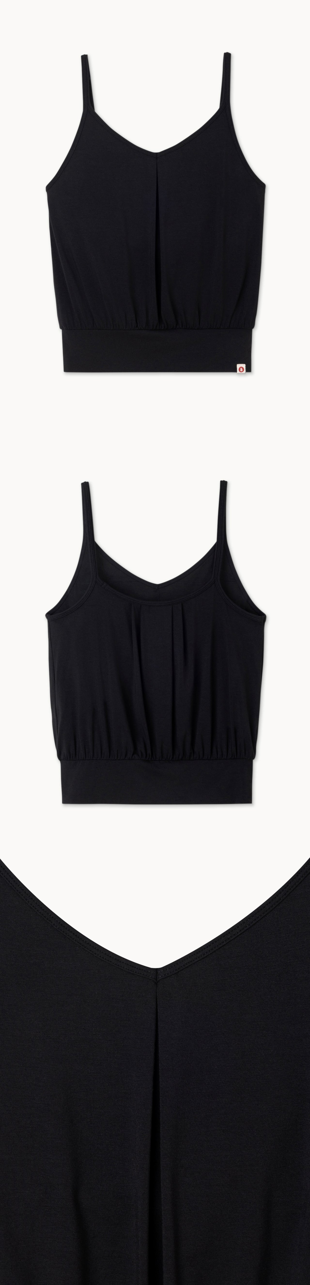 Pleats shirring sleeveless_Black