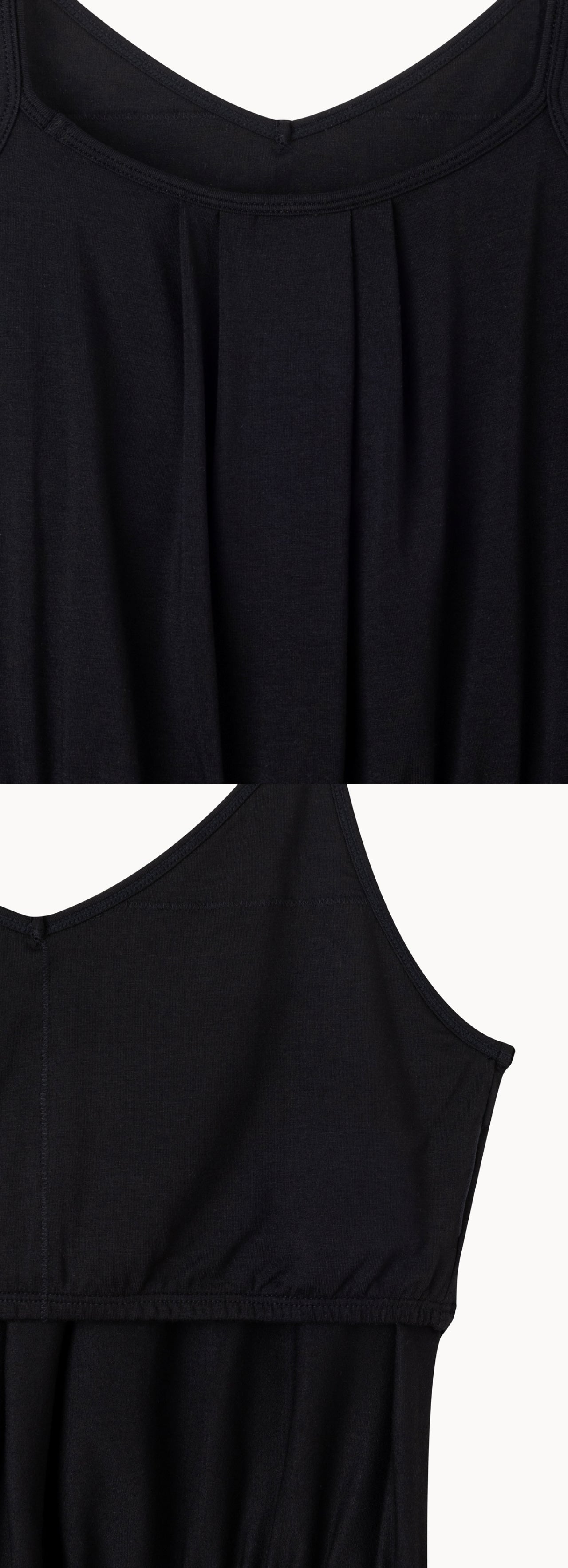 Pleats shirring sleeveless_Black