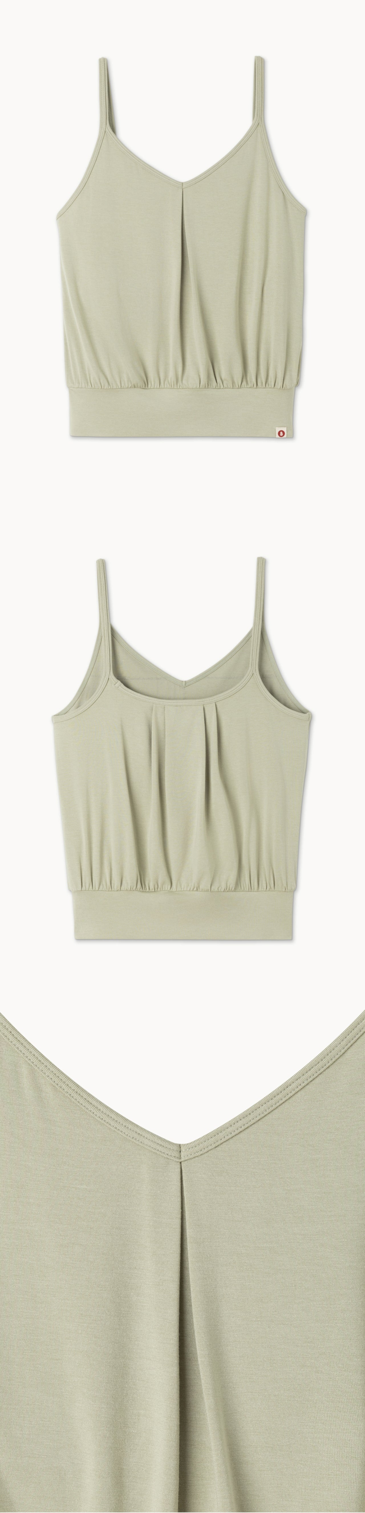 Pleats shirring sleeveless_Moss Gray