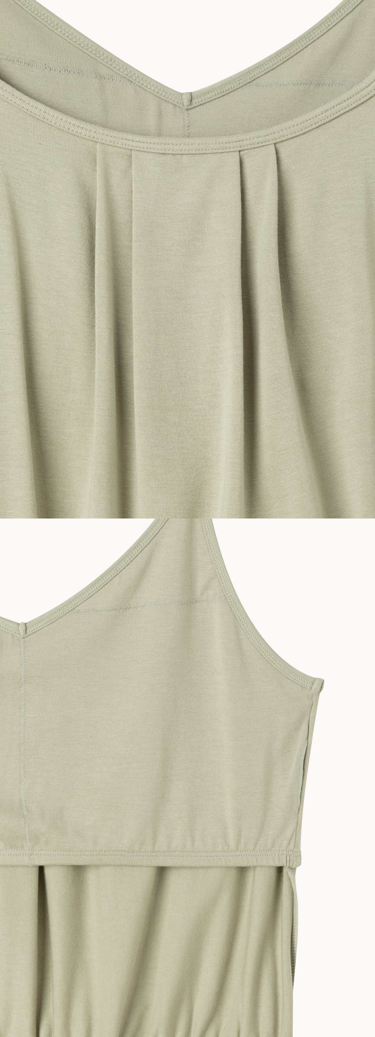 Pleats shirring sleeveless_Moss Gray