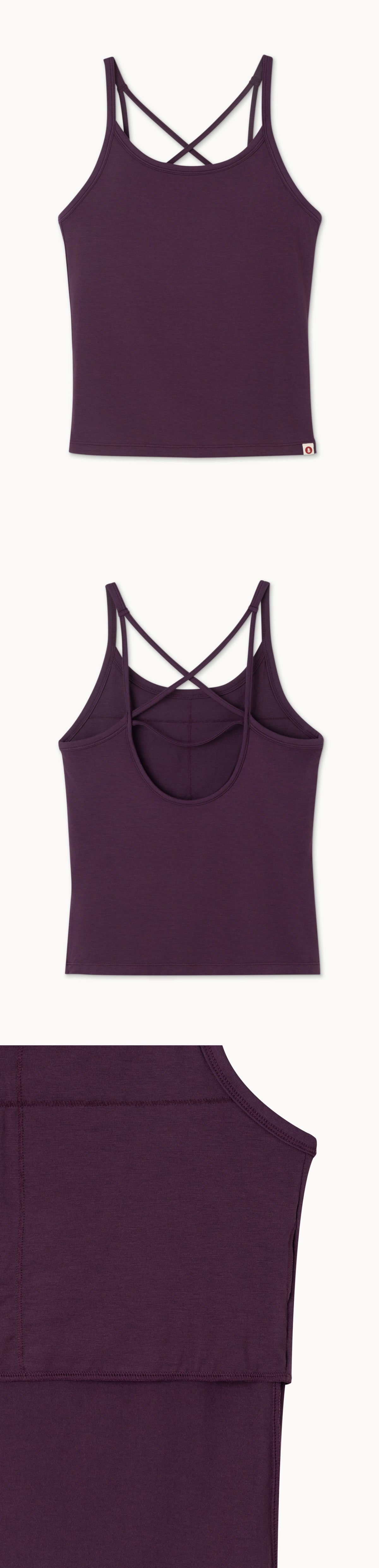 Multi cross tank top_Prune Purple
