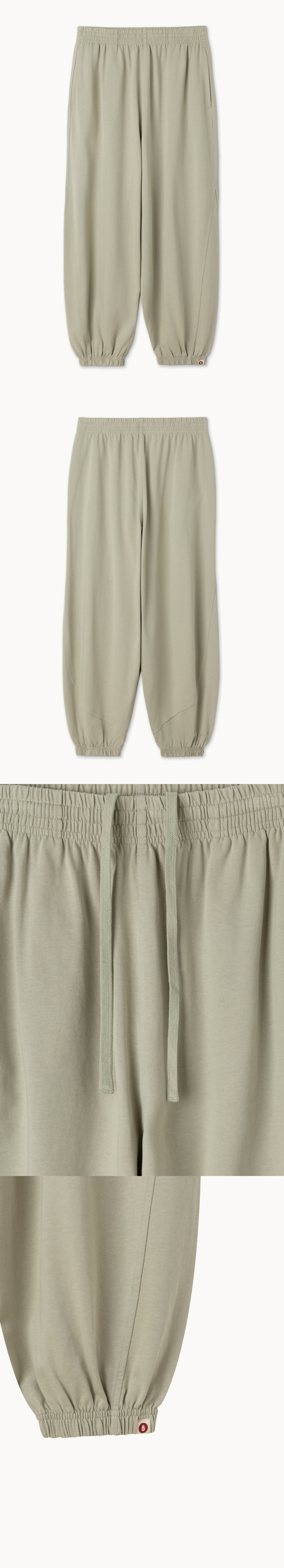 Diagonal jogger pants (Unisex)_Moss Gray