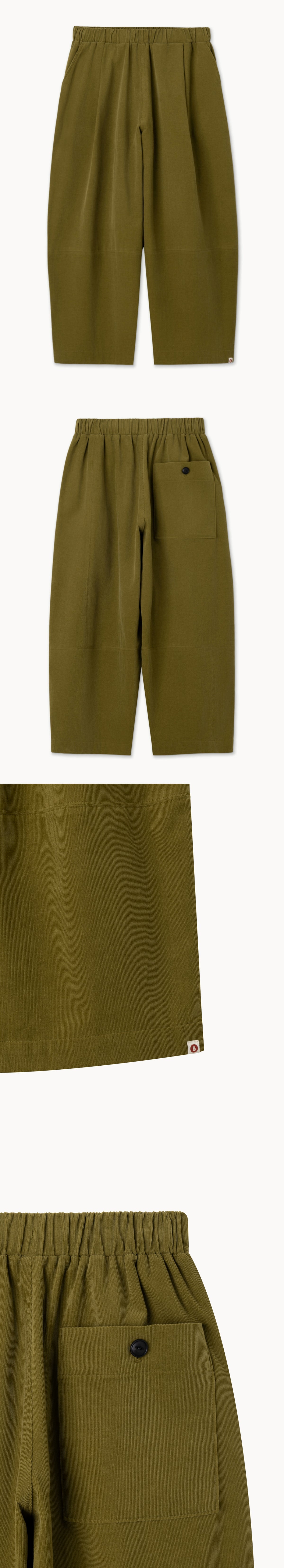 Wide panel pants (Corduroy ver.) (Unisex)_Olive