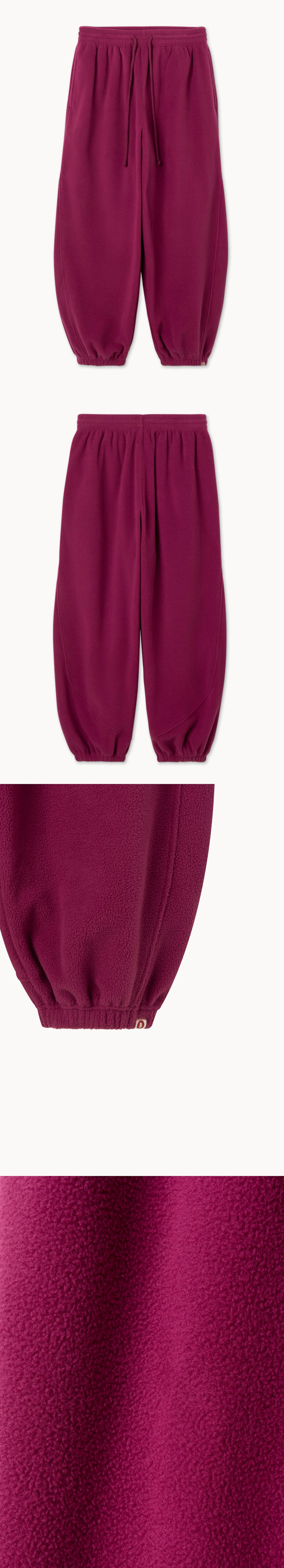 Diagonal jogger pants (Fleece ver.) (Unisex)_Raspberry Radiance