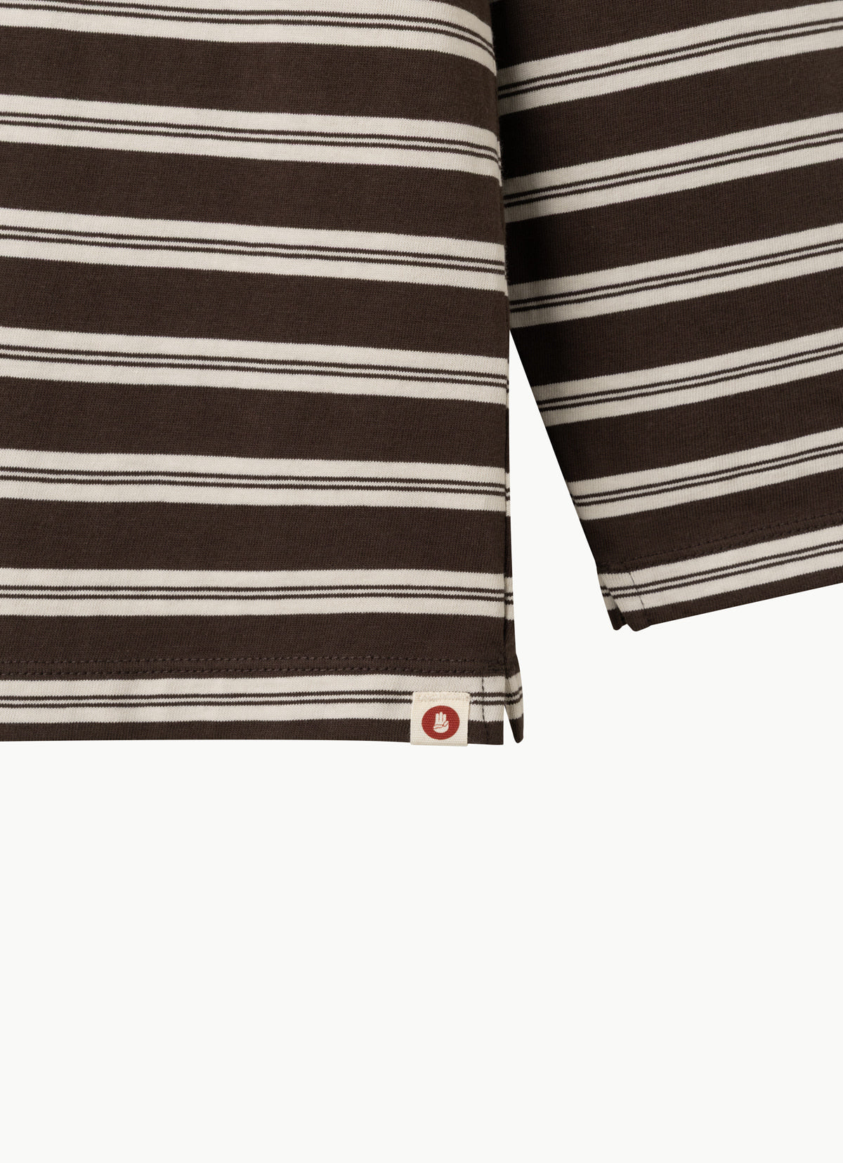 Small pocket long sleeve (Unisex)_stripe_Brown Multi