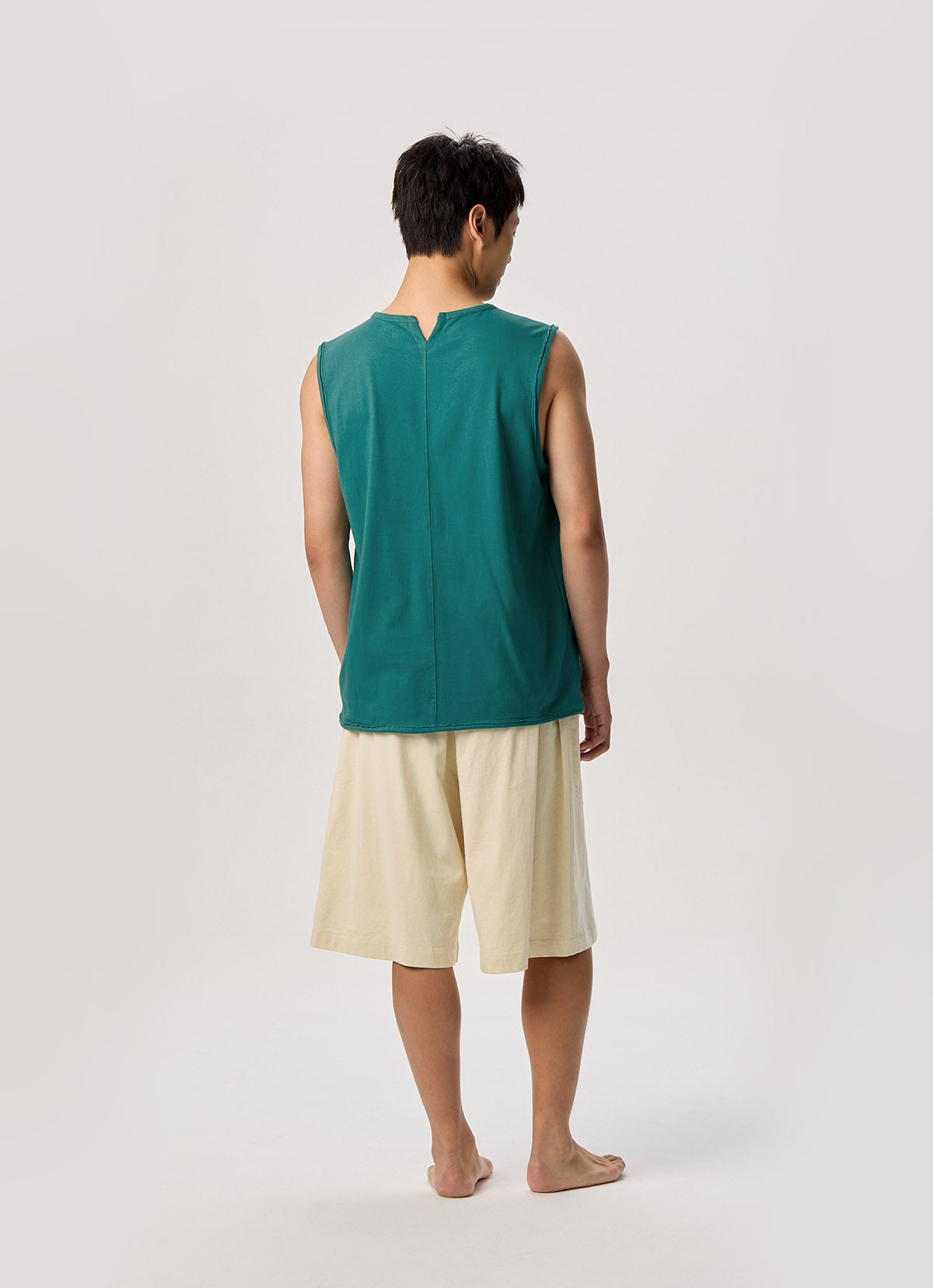 V slit sleeveless (Unisex)_Deep Jungle