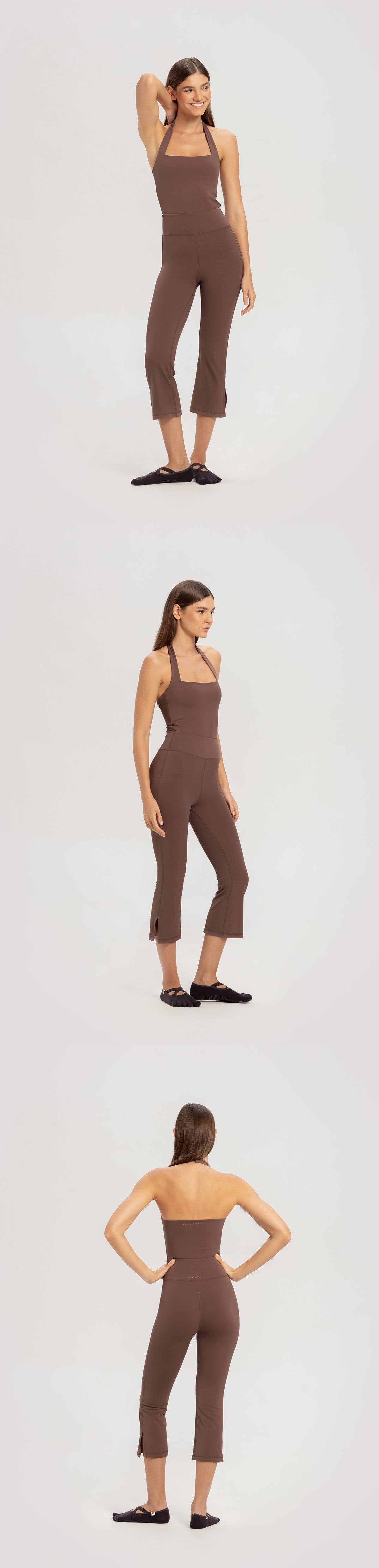 [Movement Line] Square halter tank top_Peppercorn