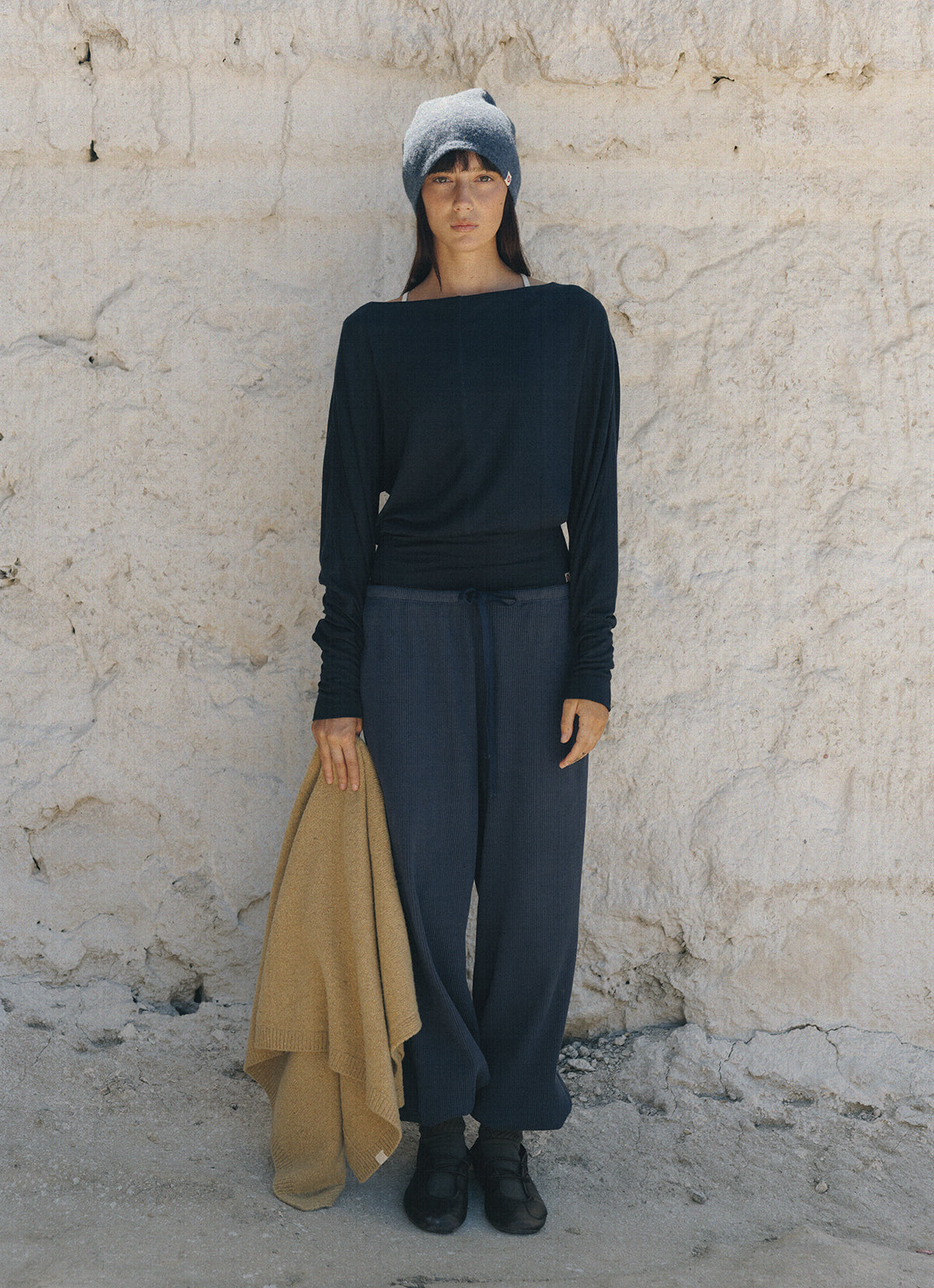 Wide button-up shawl_Potato