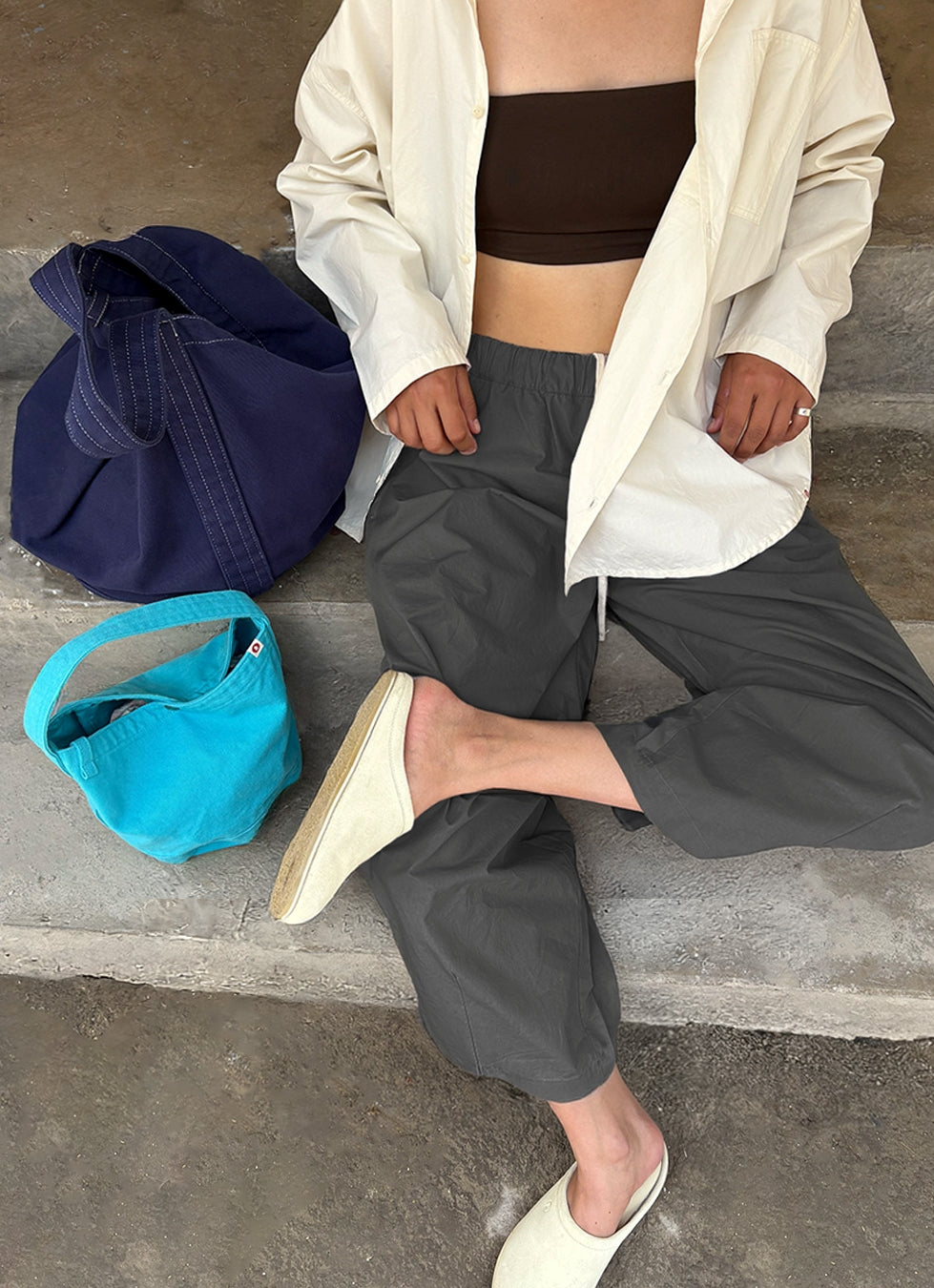 Kitty wide pants_Charcoal