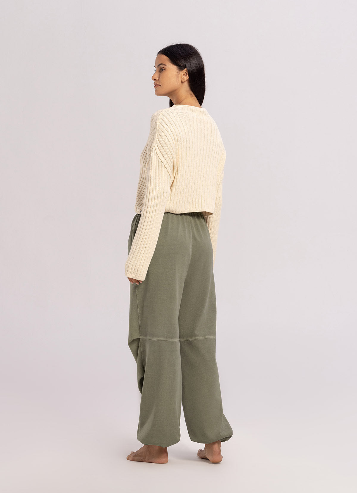 Double tuck pants (Unisex)_Grey Khaki