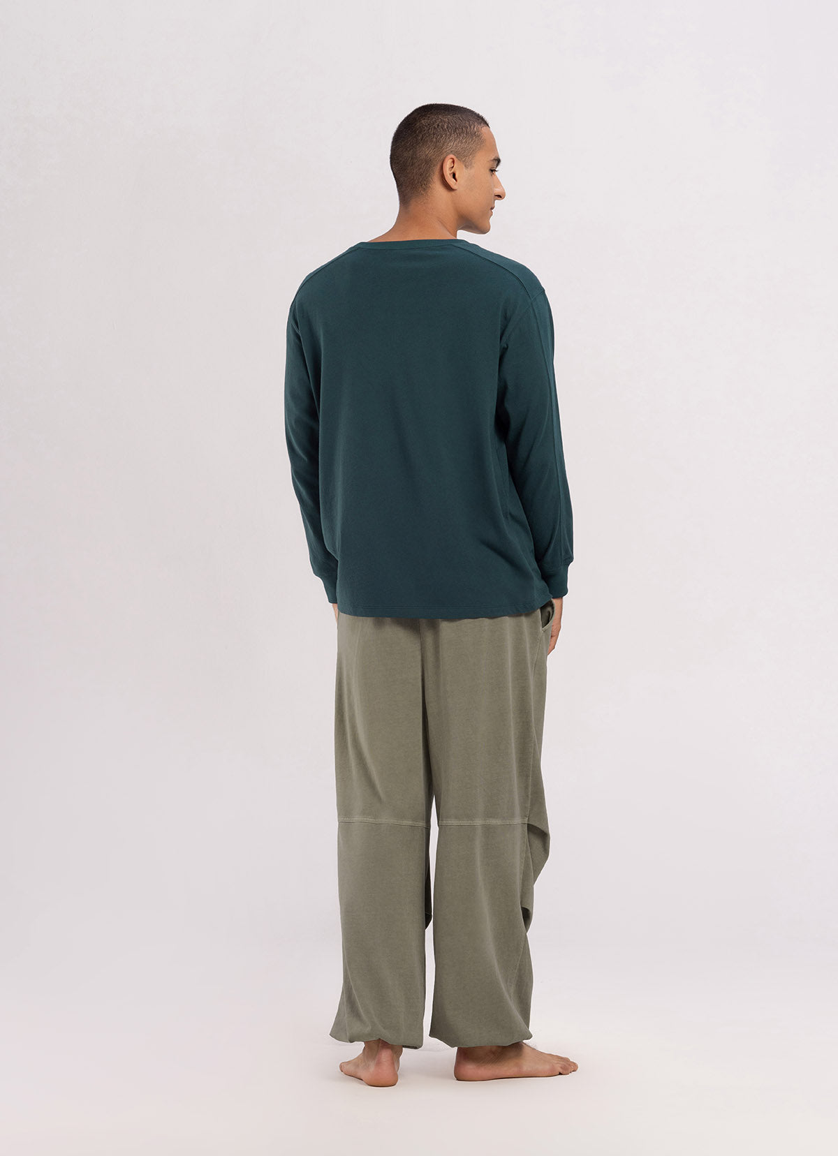 Double tuck pants (Unisex)_Grey Khaki