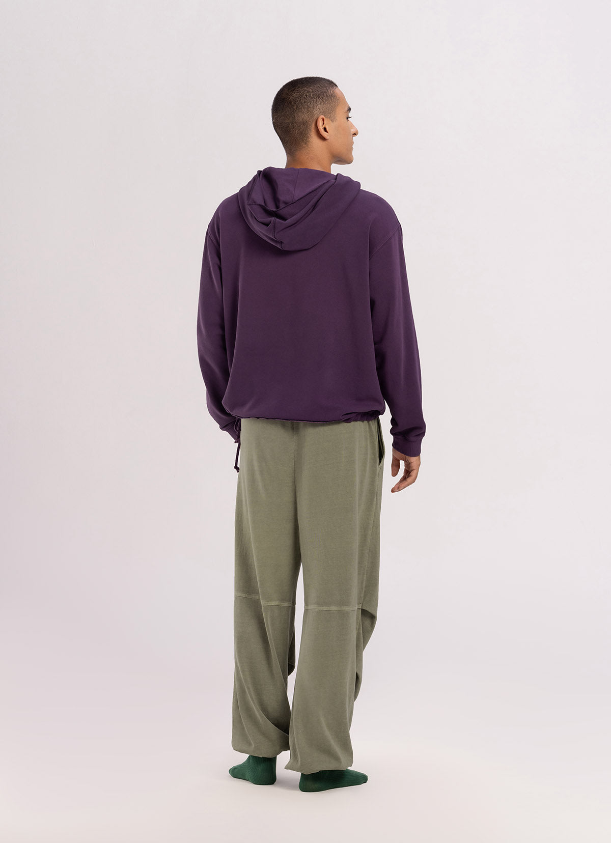 Double tuck pants (Unisex)_Grey Khaki