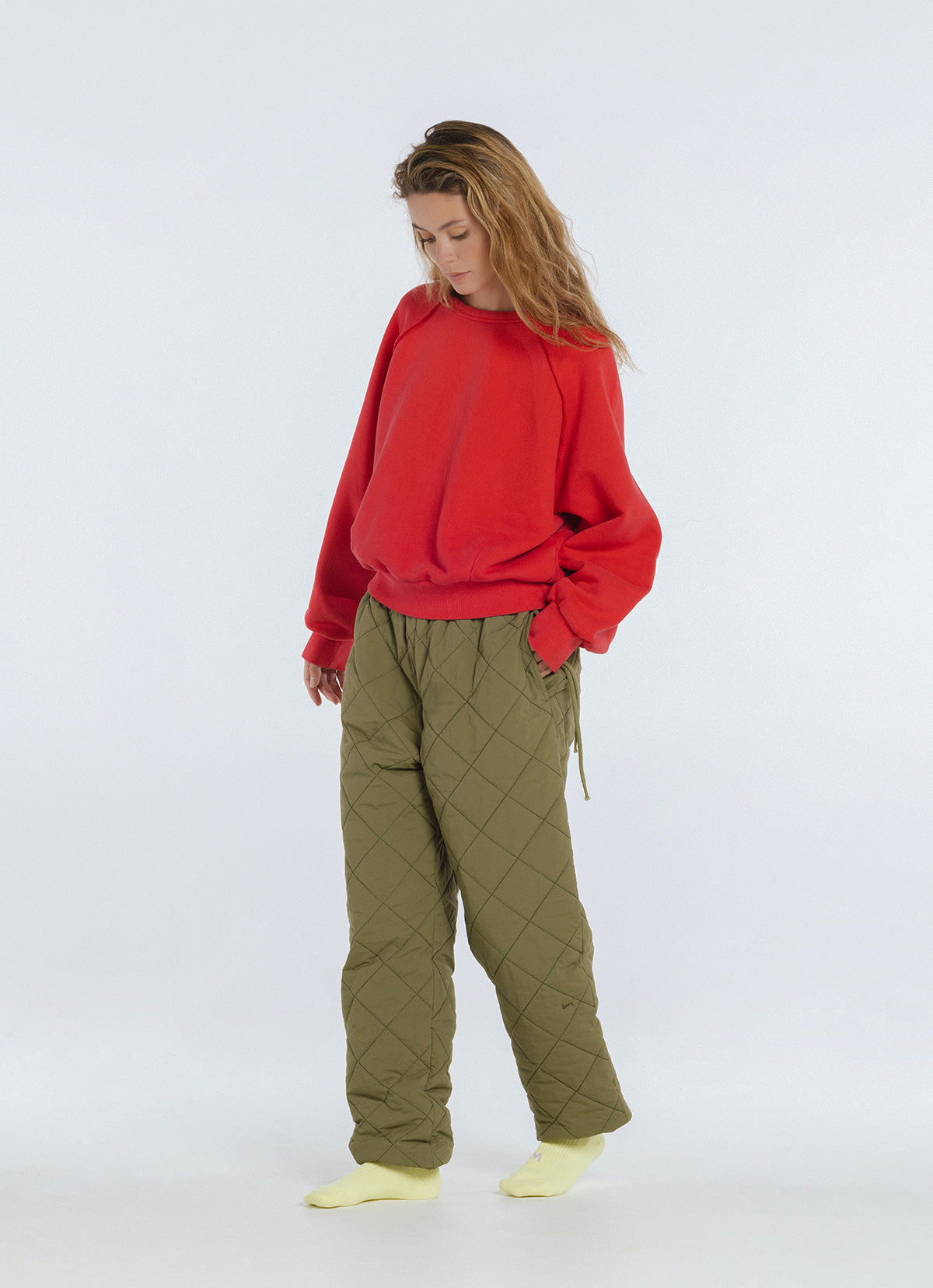 Quilted bulky pants_Mayfly