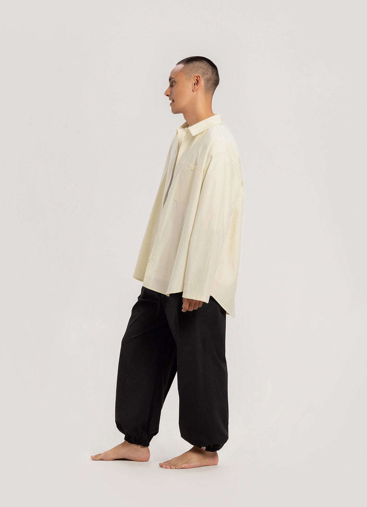 Overfit pocket shirts (Unisex)_Cream