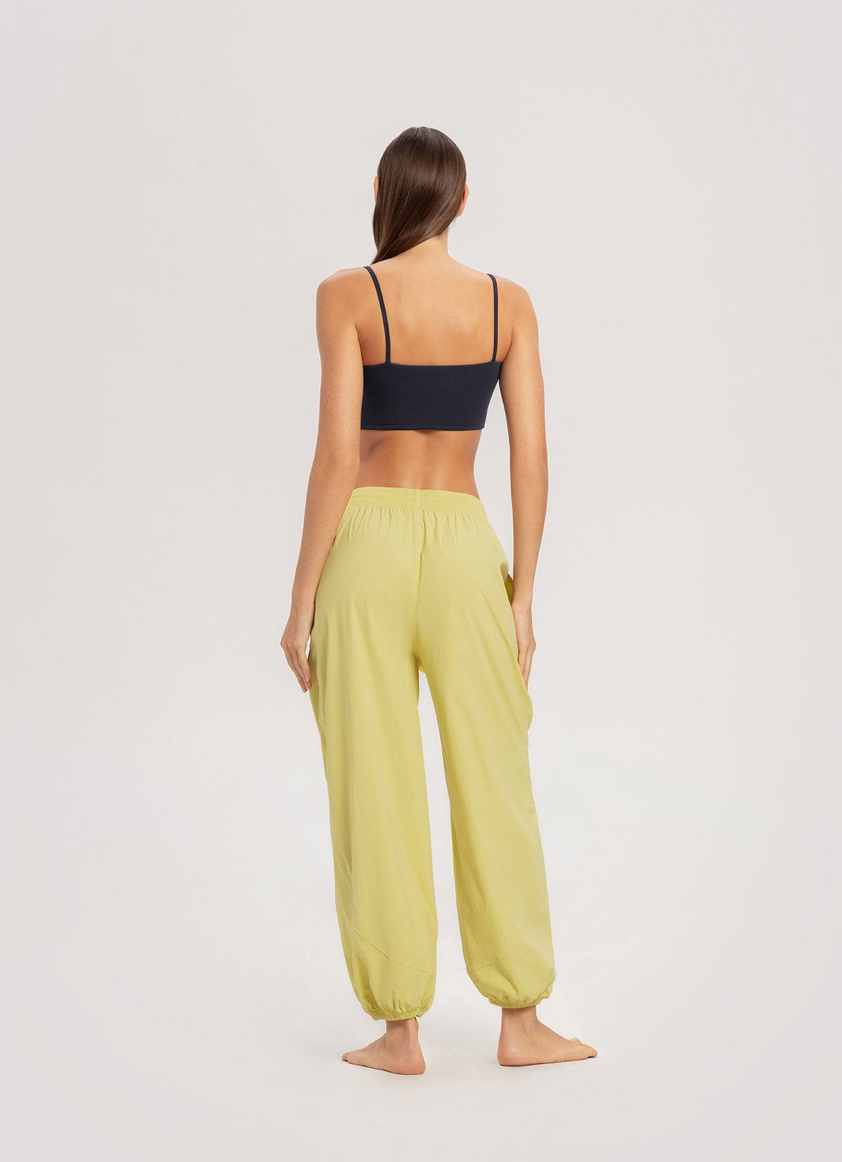 Diagonal jogger pants (Nylon ver.)_Muted Lime