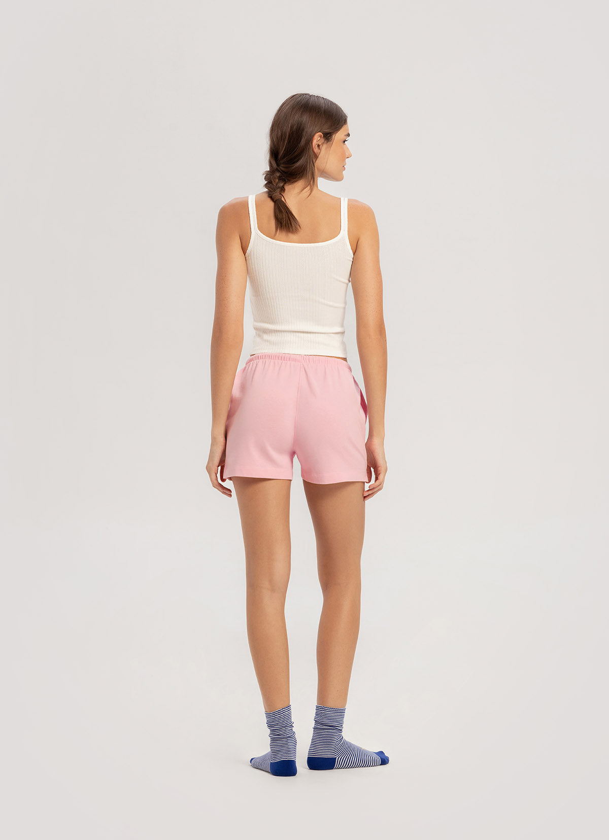 Pointelle shirring tank top_Star White