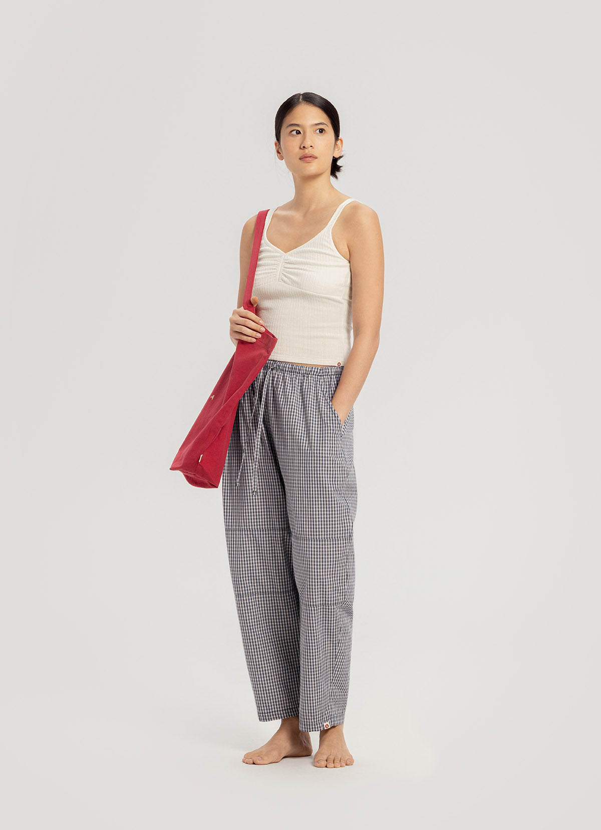 Pointelle shirring tank top_Star White