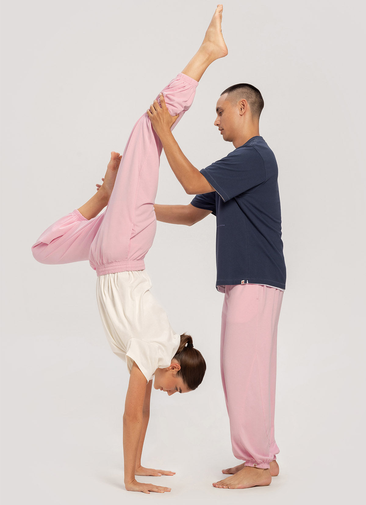 Diagonal jogger pants (Unisex)_Sweet Lilac
