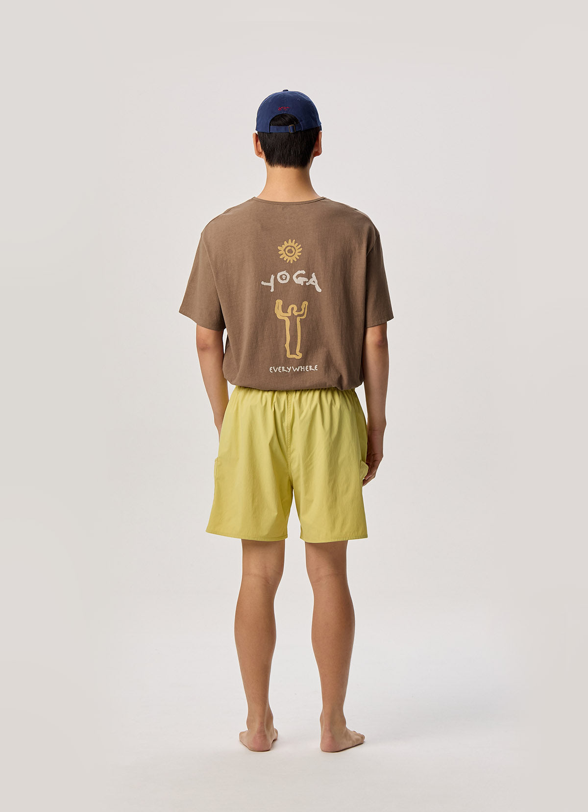 Pocket wide shorts (Unisex)_Muted Lime