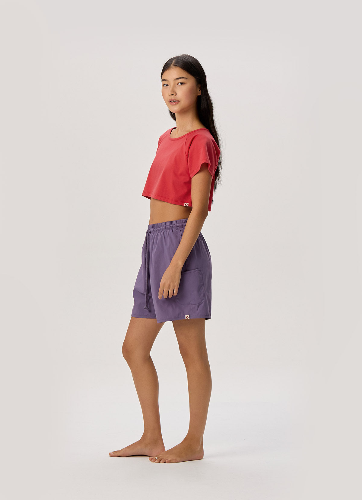 Pocket wide shorts (Unisex)_Grape Compote