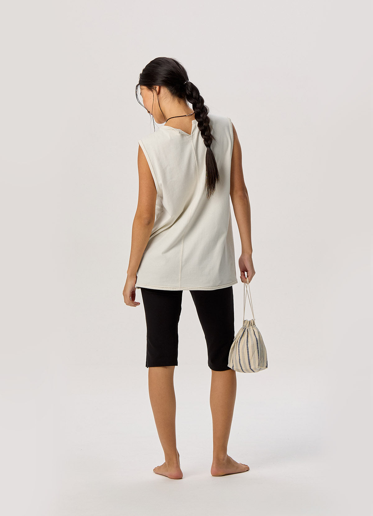 V slit sleeveless (Unisex)_Star White