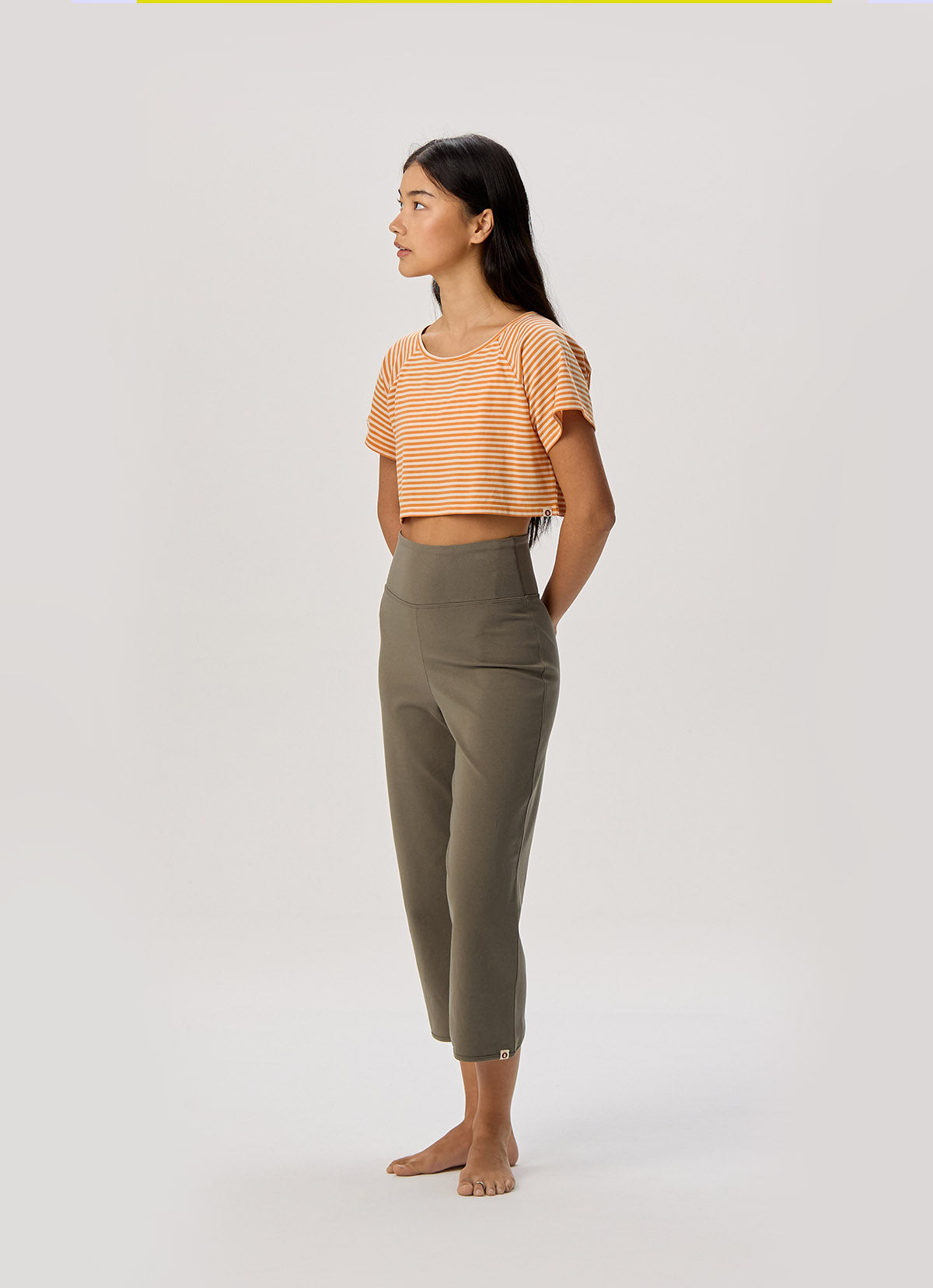 Belly short sleeve_stripe_Orange Multi