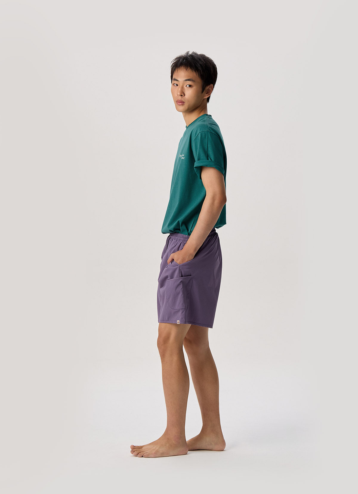 Pocket wide shorts (Unisex)_Grape Compote