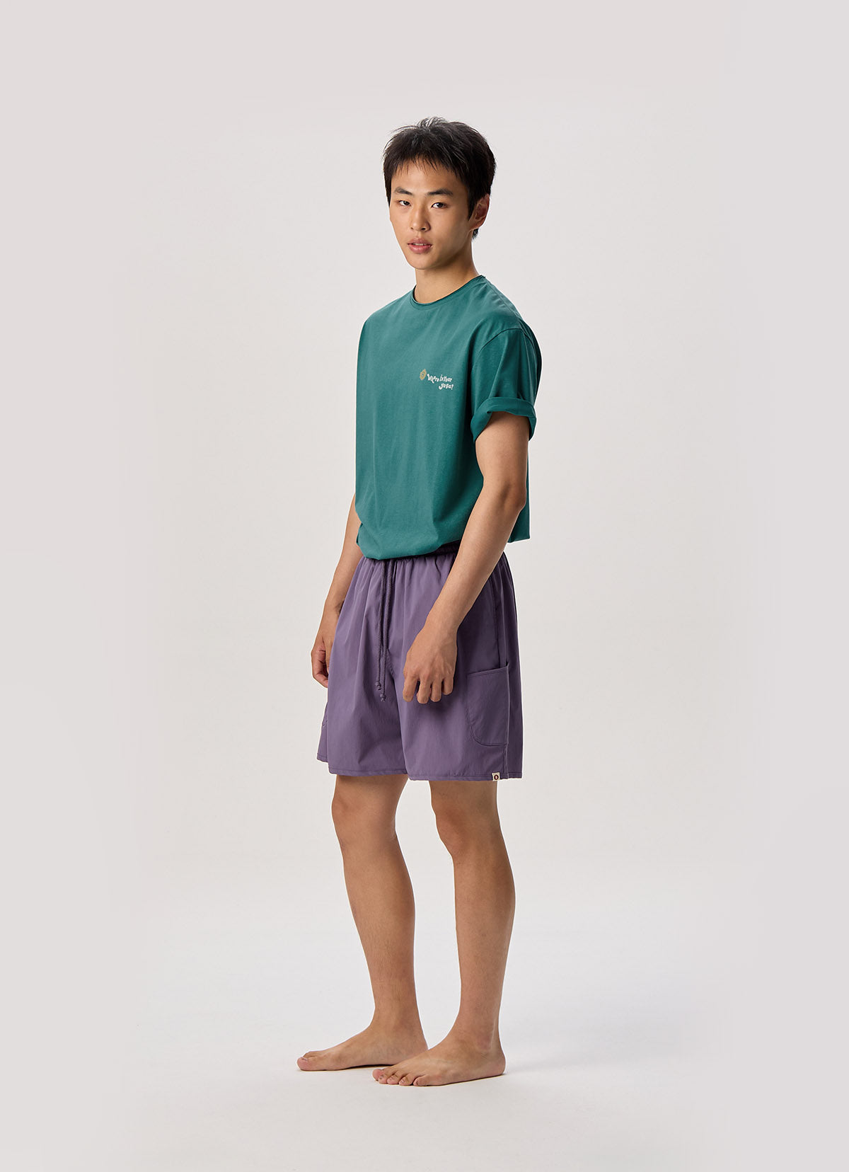 Pocket wide shorts (Unisex)_Grape Compote