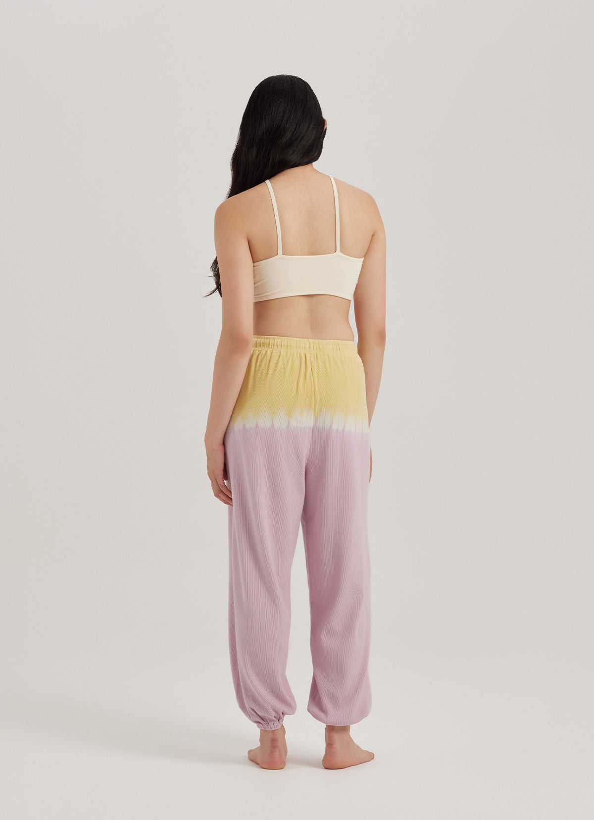 Rib jogger pants #1_dyed_Lavender Multi